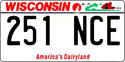 WI license plate 251NCE