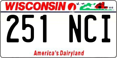 WI license plate 251NCI