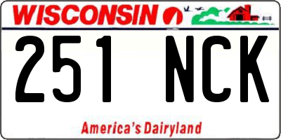 WI license plate 251NCK