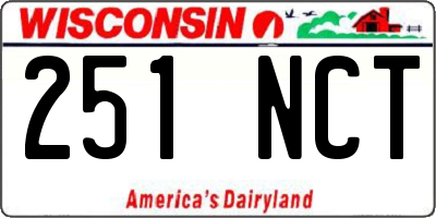 WI license plate 251NCT