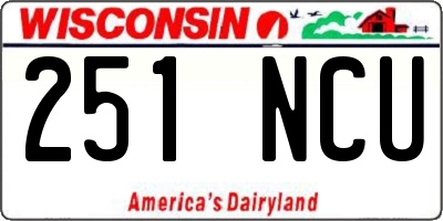 WI license plate 251NCU