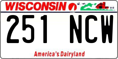 WI license plate 251NCW