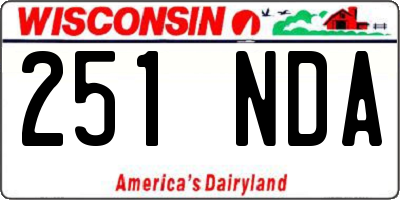 WI license plate 251NDA