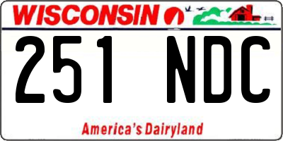 WI license plate 251NDC