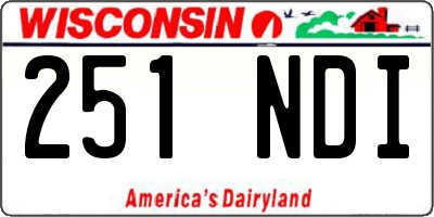 WI license plate 251NDI