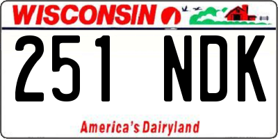 WI license plate 251NDK
