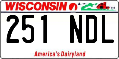 WI license plate 251NDL