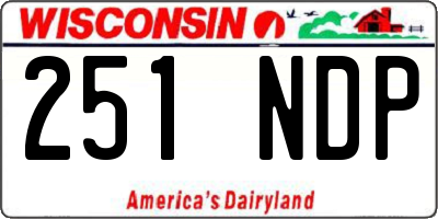 WI license plate 251NDP