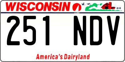 WI license plate 251NDV