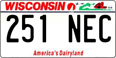 WI license plate 251NEC