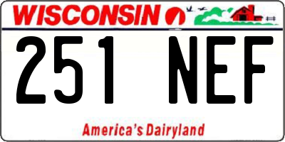 WI license plate 251NEF