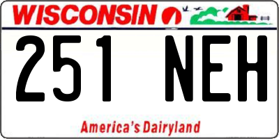 WI license plate 251NEH
