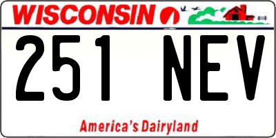 WI license plate 251NEV