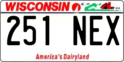 WI license plate 251NEX