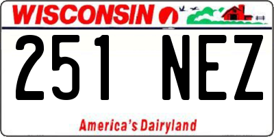 WI license plate 251NEZ