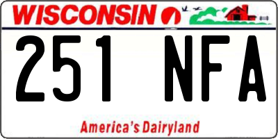 WI license plate 251NFA