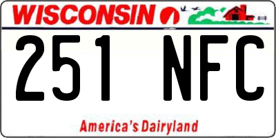 WI license plate 251NFC