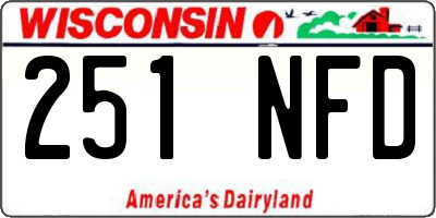 WI license plate 251NFD