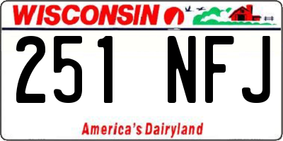 WI license plate 251NFJ