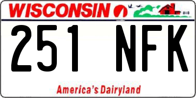 WI license plate 251NFK