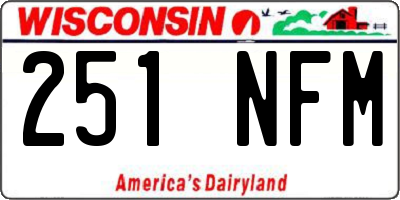 WI license plate 251NFM