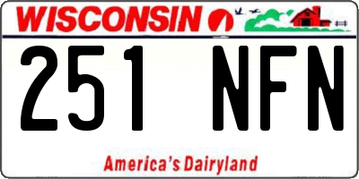 WI license plate 251NFN