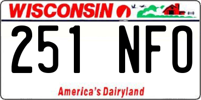 WI license plate 251NFO