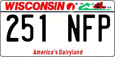 WI license plate 251NFP