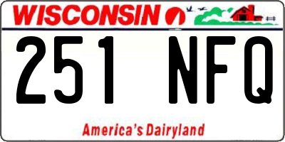 WI license plate 251NFQ