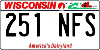 WI license plate 251NFS