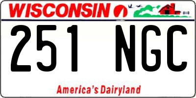 WI license plate 251NGC