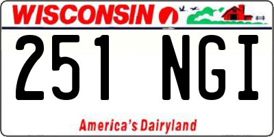 WI license plate 251NGI