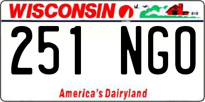 WI license plate 251NGO