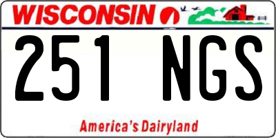 WI license plate 251NGS