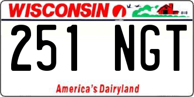 WI license plate 251NGT