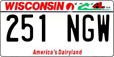 WI license plate 251NGW
