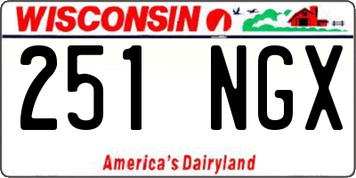 WI license plate 251NGX