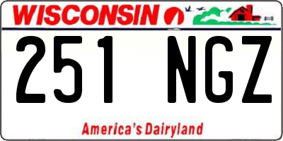 WI license plate 251NGZ