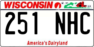 WI license plate 251NHC