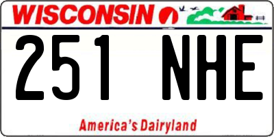 WI license plate 251NHE