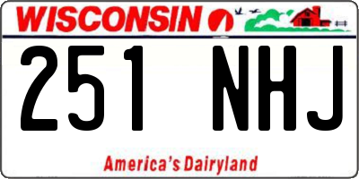 WI license plate 251NHJ