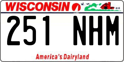 WI license plate 251NHM