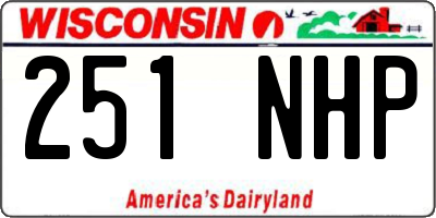WI license plate 251NHP