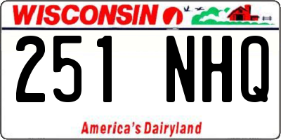 WI license plate 251NHQ
