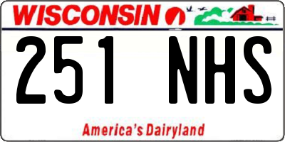 WI license plate 251NHS