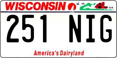 WI license plate 251NIG