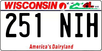 WI license plate 251NIH
