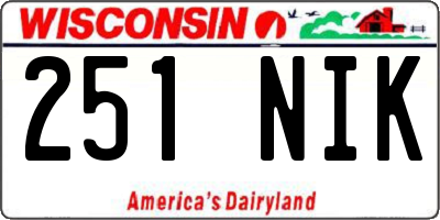 WI license plate 251NIK
