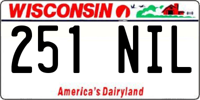 WI license plate 251NIL
