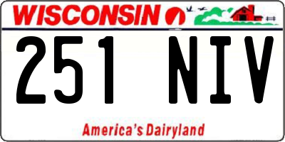 WI license plate 251NIV